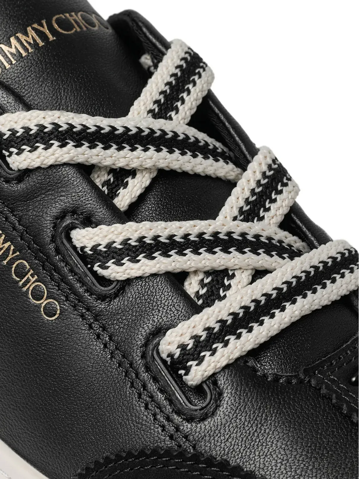 Jimmy Choo ダイヤモンドレザー レースアップ スニーカー - ブラック - 画像5