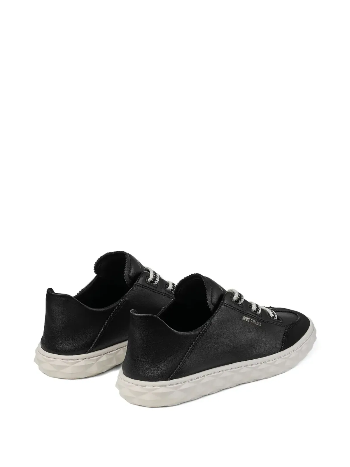 Jimmy Choo ダイヤモンドレザー レースアップ スニーカー - ブラック - 画像3