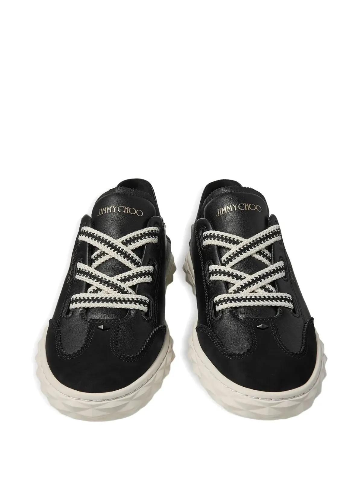 Jimmy Choo ダイヤモンドレザー レースアップ スニーカー - ブラック - 画像4
