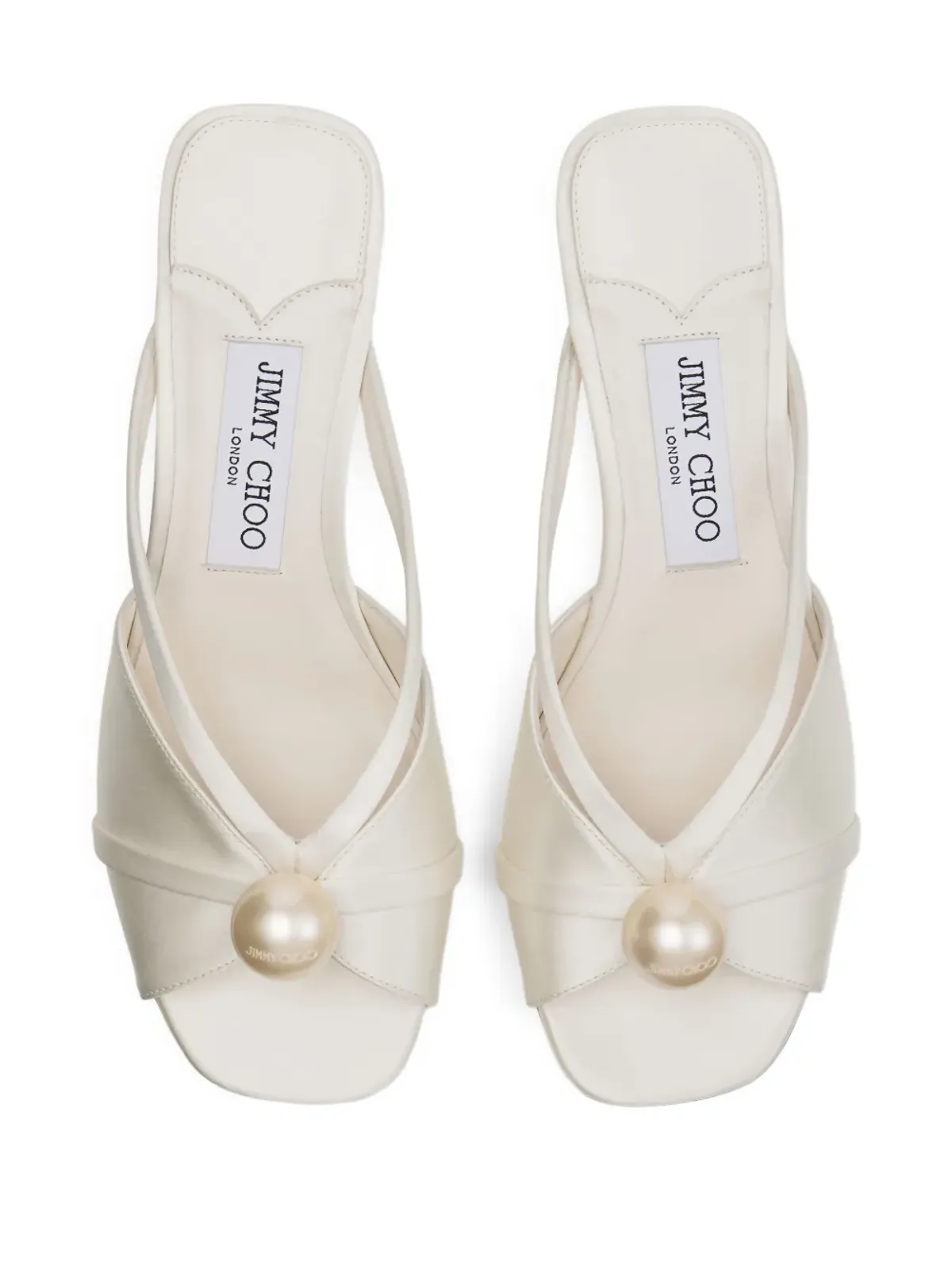 Jimmy Choo 50mm Siva パール付きサテンミュール - ニュートラル - 画像3