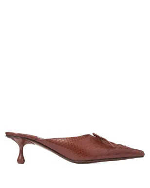 Jimmy Choo 50mm Scarlett レースアップ ポインテッドトゥ ミュール - ブラウン - サムネイル1