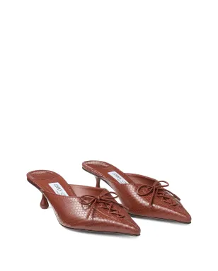 Jimmy Choo 50mm Scarlett レースアップ ポインテッドトゥ ミュール - ブラウン - サムネイル2