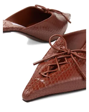 Jimmy Choo 50mm Scarlett レースアップ ポインテッドトゥ ミュール - ブラウン - サムネイル3