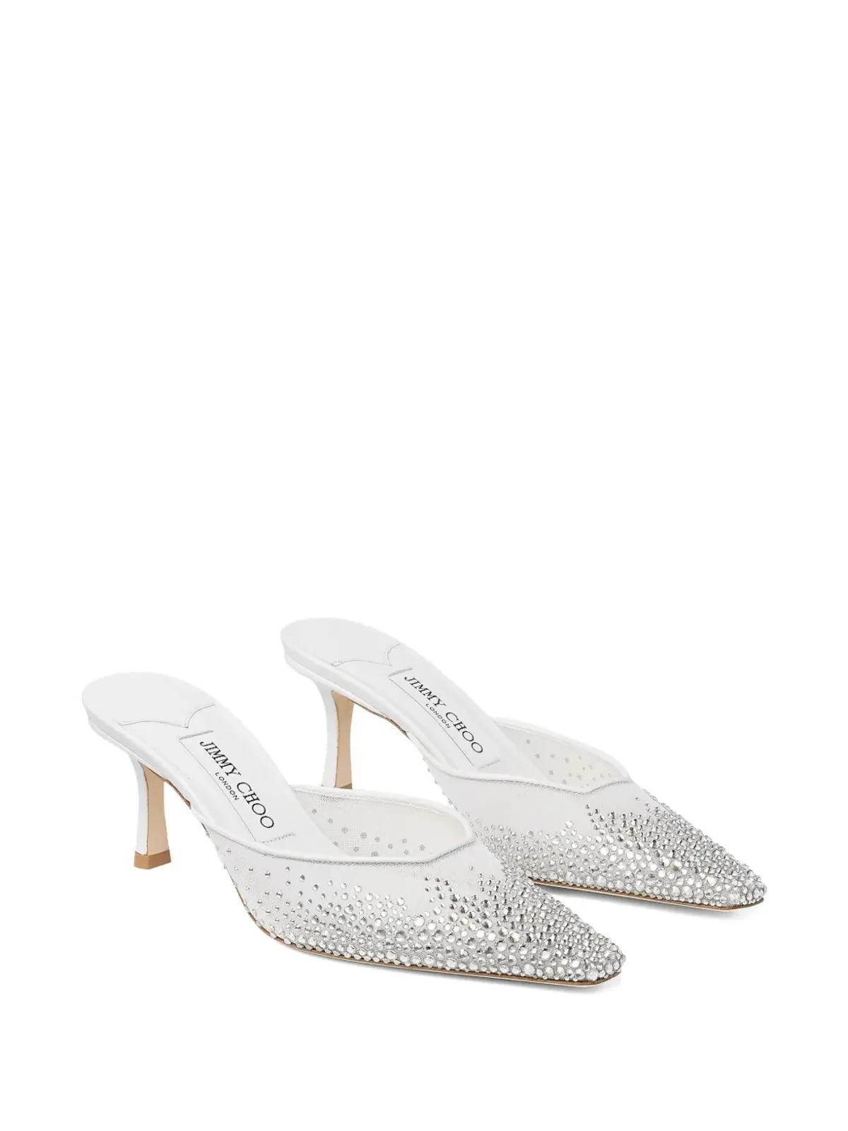 Jimmy Choo 60mm Vivi クリスタル装飾ミュール - ホワイト - 画像2