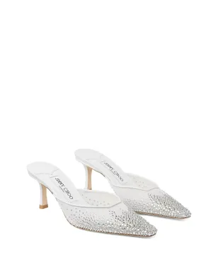 Jimmy Choo 60mm Vivi クリスタル装飾ミュール - ホワイト - サムネイル2