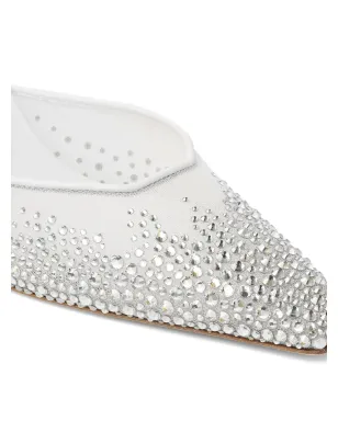 Jimmy Choo 60mm Vivi クリスタル装飾ミュール - ホワイト - サムネイル3