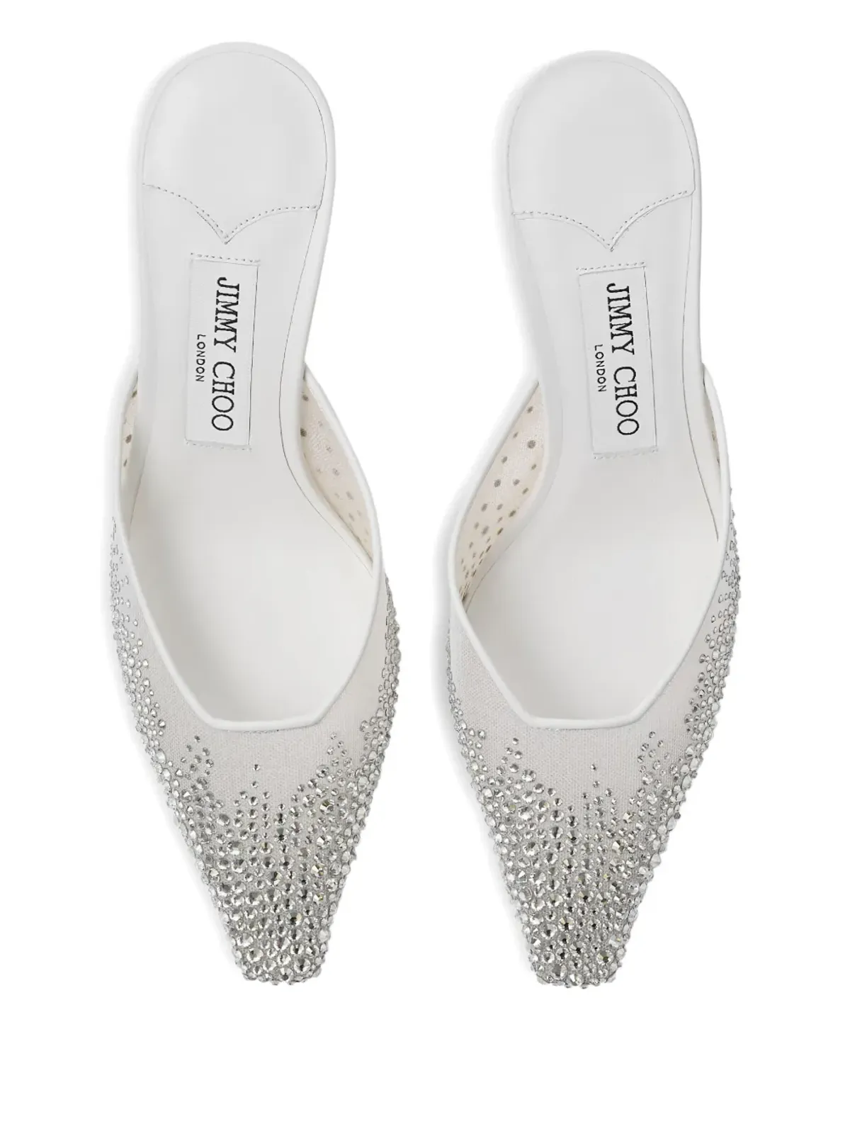 Jimmy Choo 60mm Vivi クリスタル装飾ミュール - ホワイト - 画像4