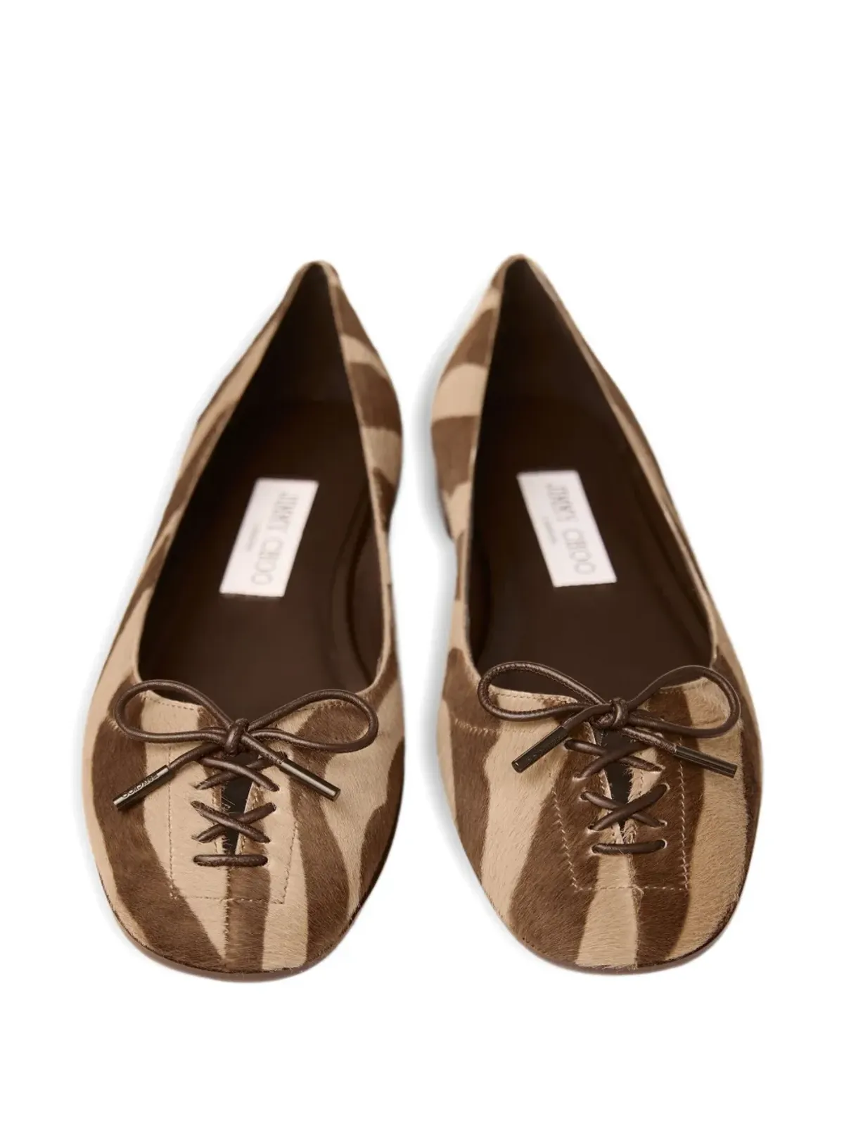 Jimmy Choo スカーレット ゼブラ柄レザー バレリーナフラット - ブラウン - 画像4