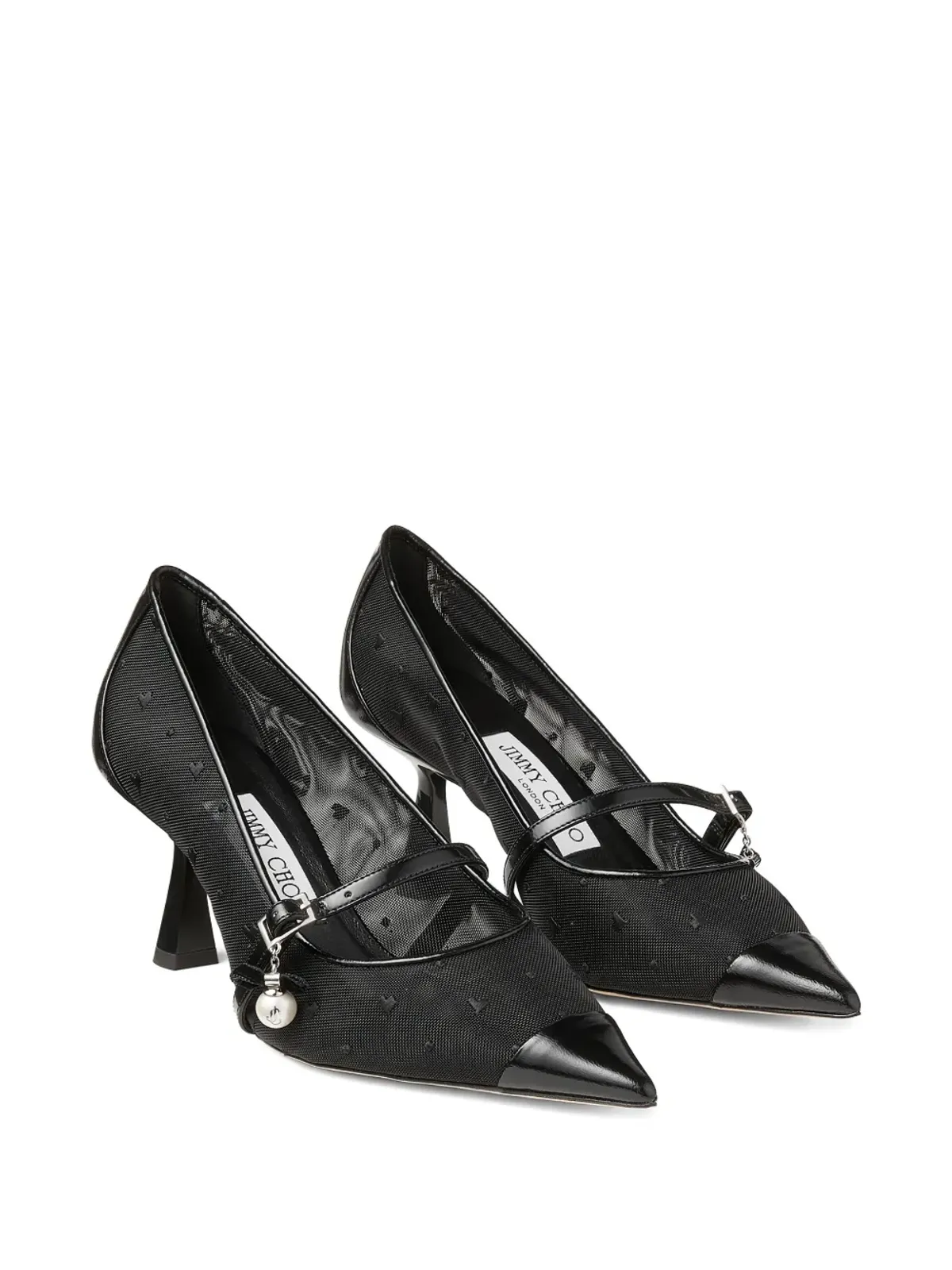 Jimmy Choo 65mm Aren メッシュパンプス - ブラック - 画像2