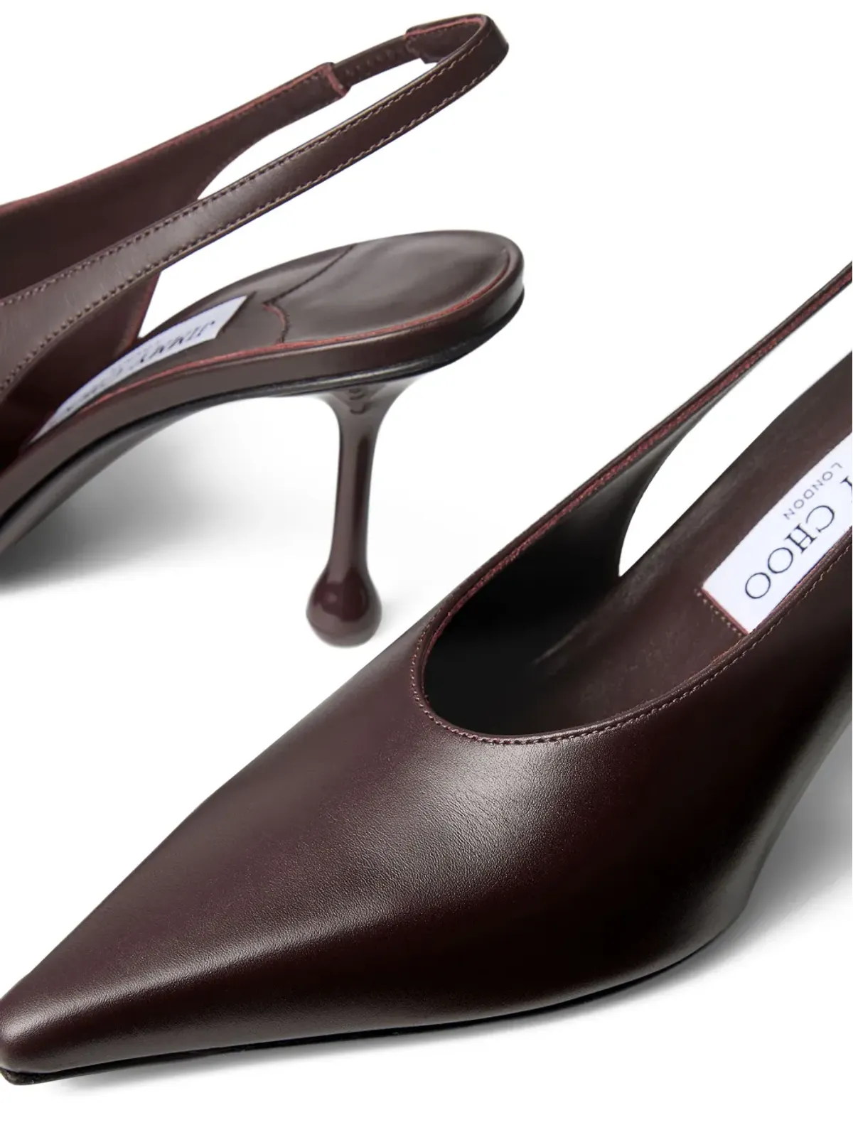 Jimmy Choo 80mm ISA スリングバックパンプス - ブラウン - 画像3