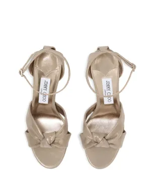 Jimmy Choo ロージー ノットアンクルストラップ サンダル ゴールド - サムネイル4