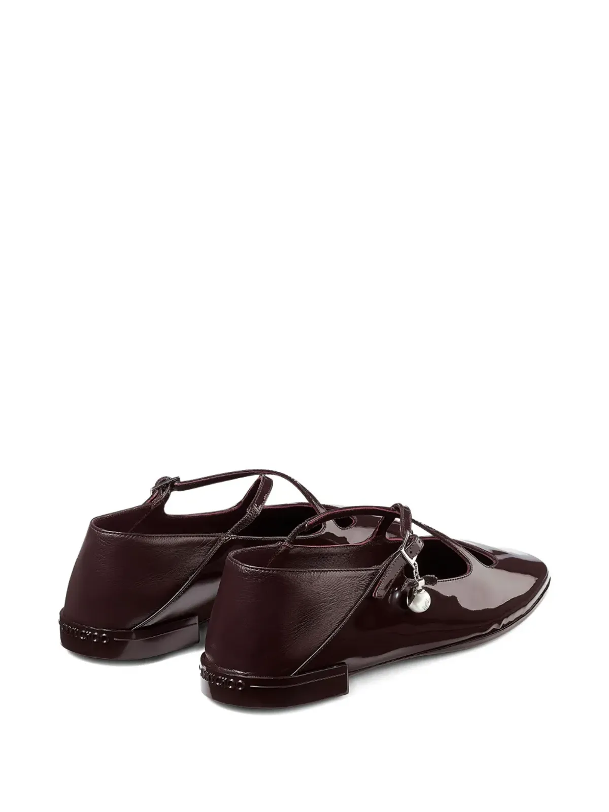 Jimmy Choo エレリ パテントレザー クロスストラップ バレエフラット - 画像3