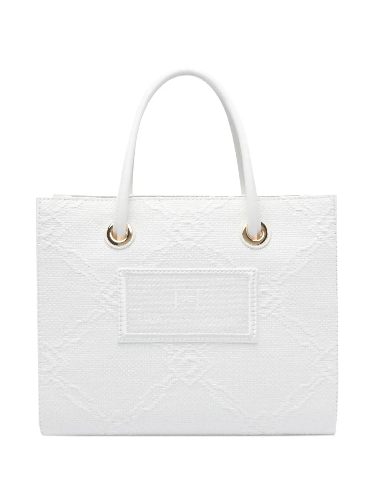 Elisabetta Franchi ロゴアップリケ トートバッグ - ホワイト - 画像1