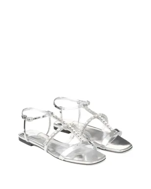 Jimmy Choo Gwyn フラットサンダル - シルバー - サムネイル2