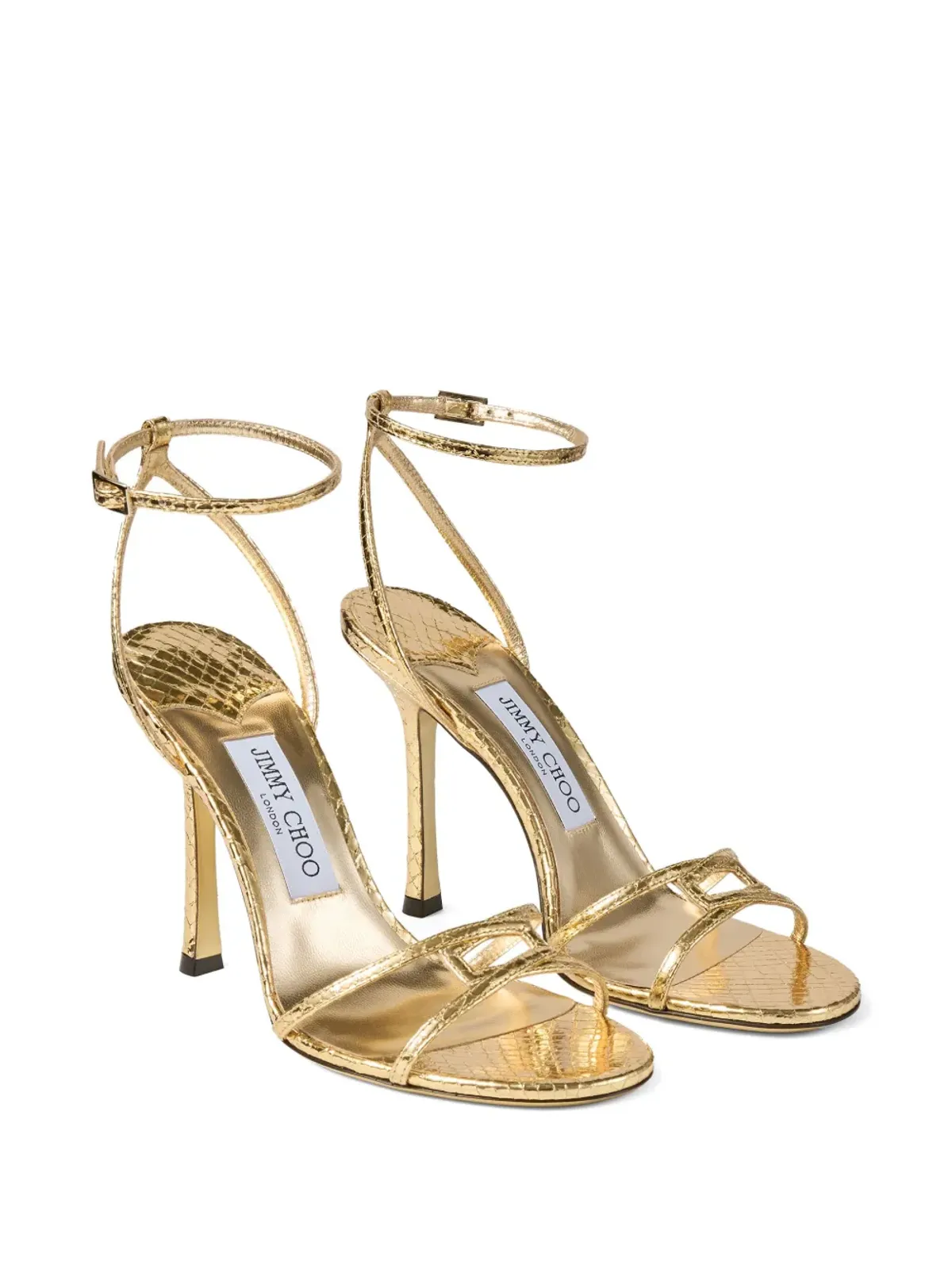 Jimmy Choo メタリックヒールサンダル - ゴールド - 画像5