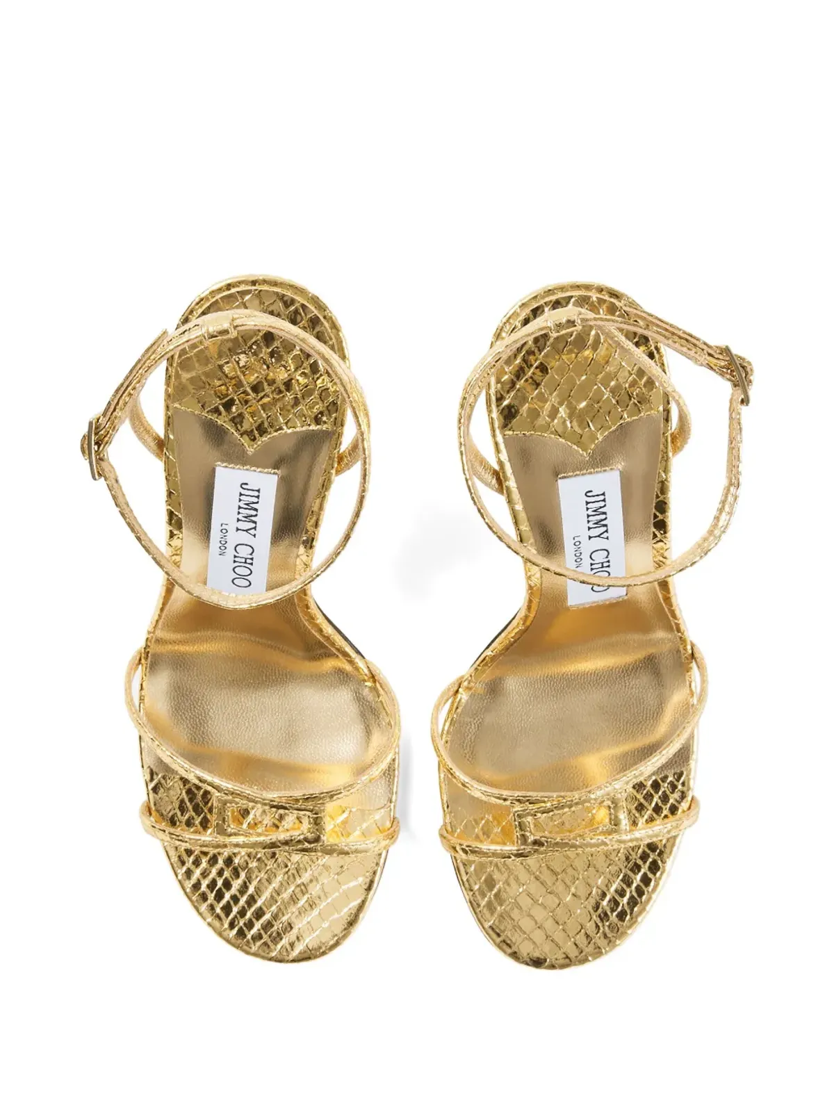 Jimmy Choo メタリックヒールサンダル - ゴールド - 画像3