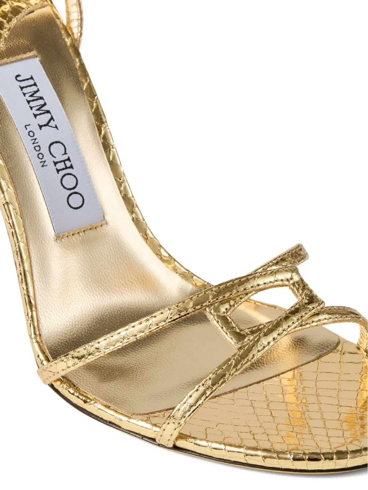 Jimmy Choo メタリックヒールサンダル - ゴールド - 画像4