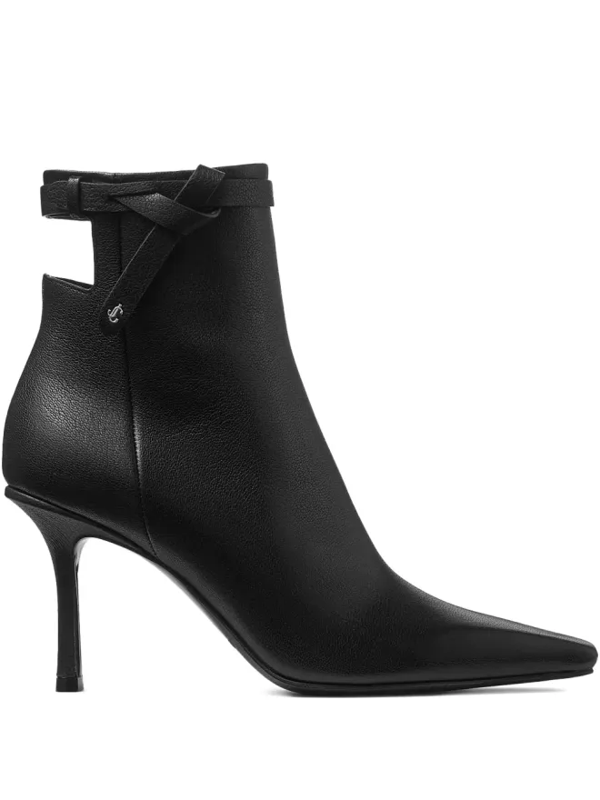 Jimmy Choo Jimmy Choo Camie 結びストラップ レザー アンクルブーツ - ブラックの商品画像