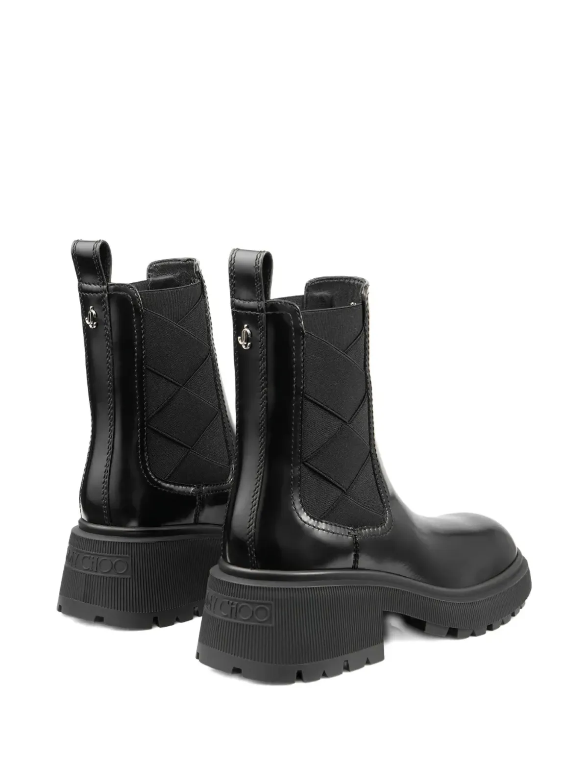 Jimmy Choo 50mm Louri Combat レザー ブーツ - ブラック - 画像3