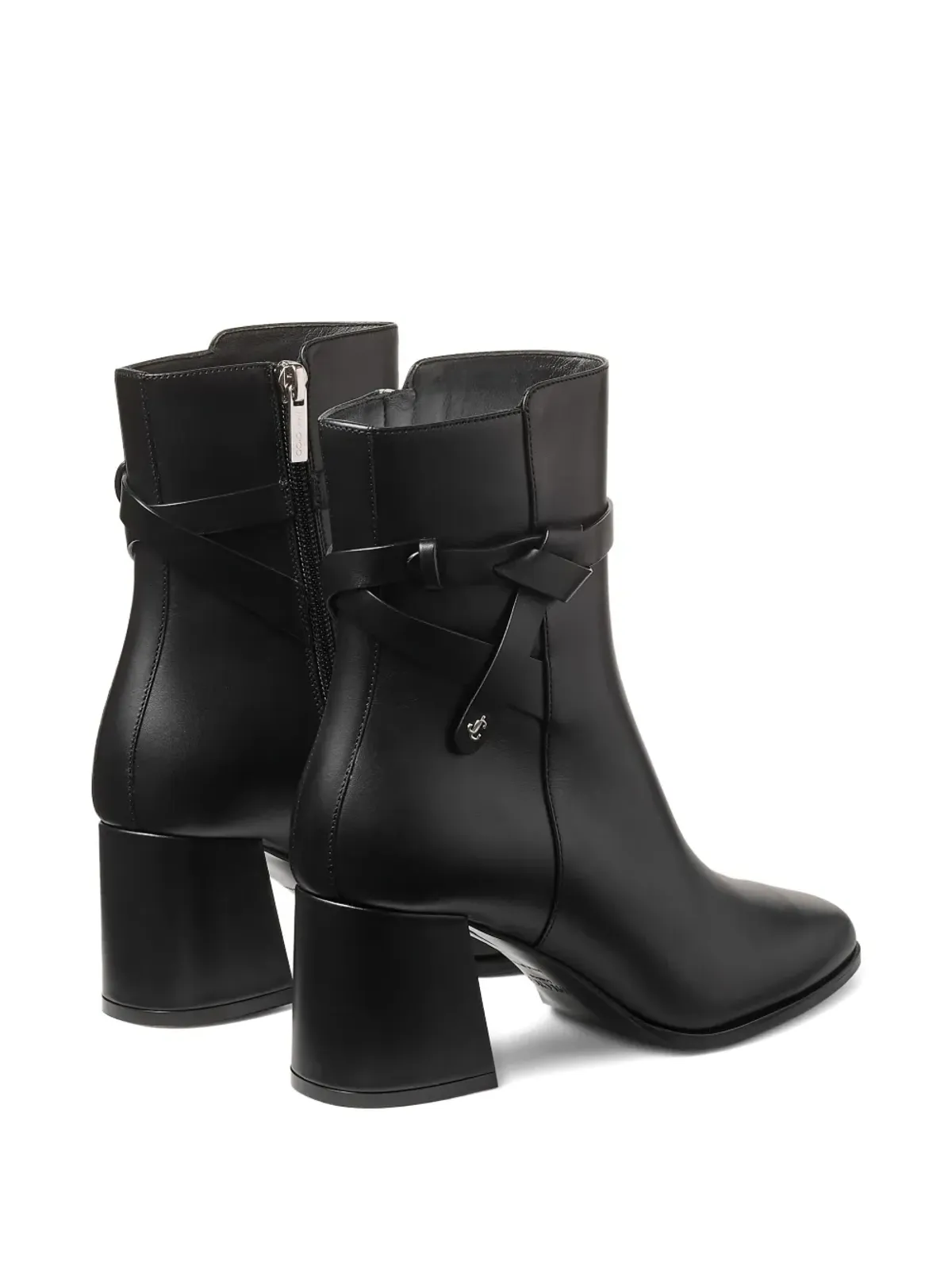 Jimmy Choo 70mm 編み込みストラップ ブロックヒール ブーツ - ブラック - 画像3