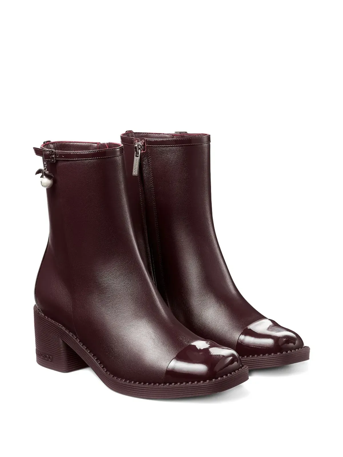 Jimmy Choo アドリ レザー アンクルブーツ 60mm ブラウン - 画像2