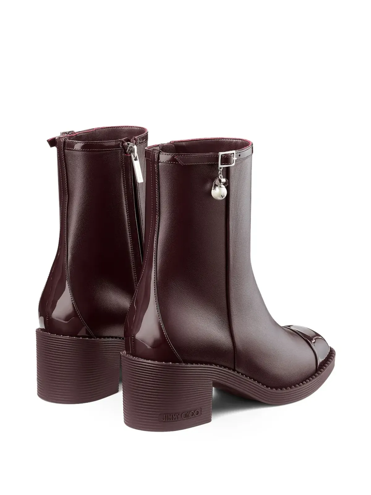 Jimmy Choo アドリ レザー アンクルブーツ 60mm ブラウン - 画像3