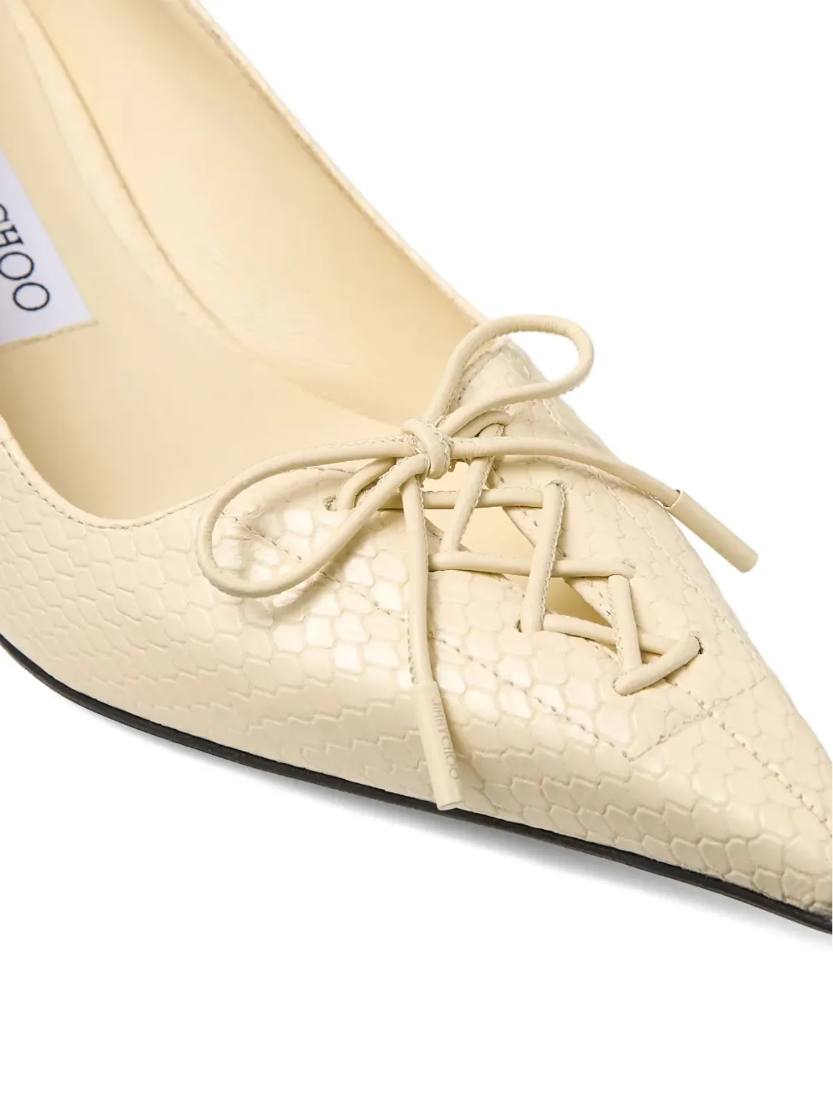 Jimmy Choo 50mm Scarlett レースアップ ポインテッドトゥ パンプス - ニュートラルカラー - 画像4