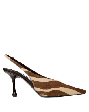 Jimmy Choo 80mm Isa zebra-print slingback pumps - Brown - サムネイル1