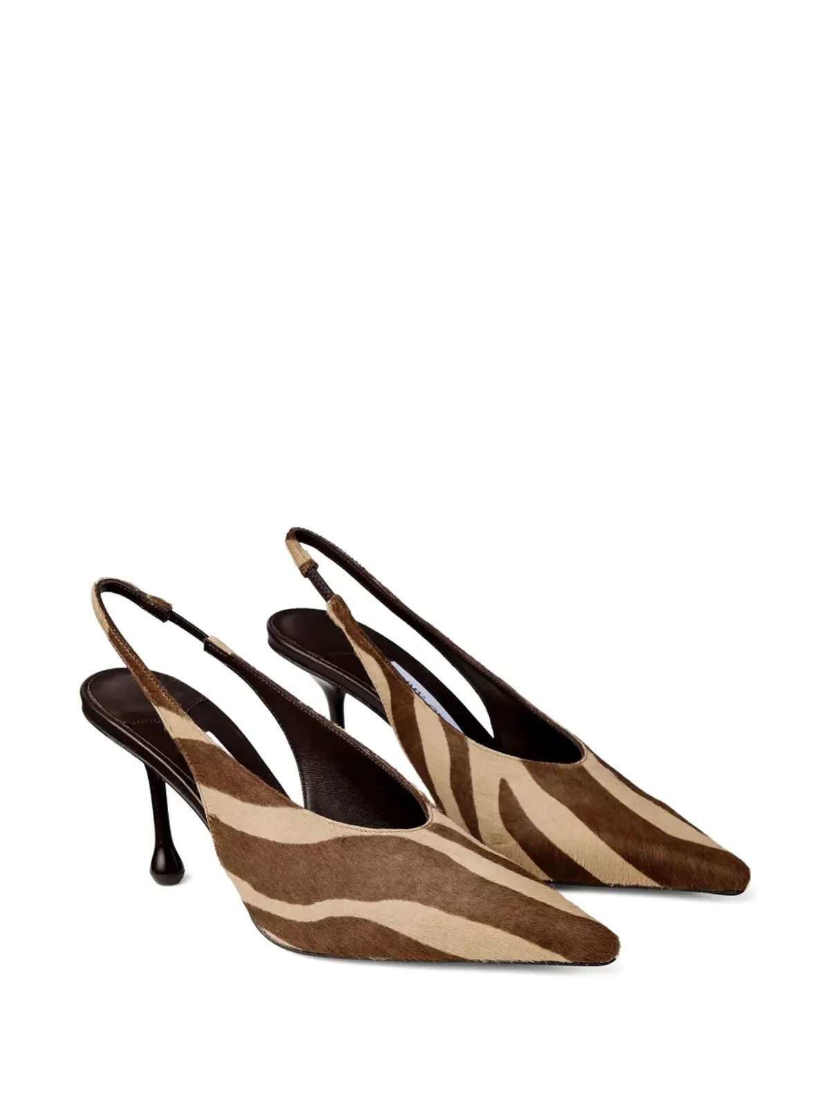 Jimmy Choo 80mm Isa zebra-print slingback pumps - Brown - 画像2