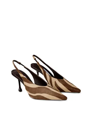 Jimmy Choo 80mm Isa zebra-print slingback pumps - Brown - サムネイル2
