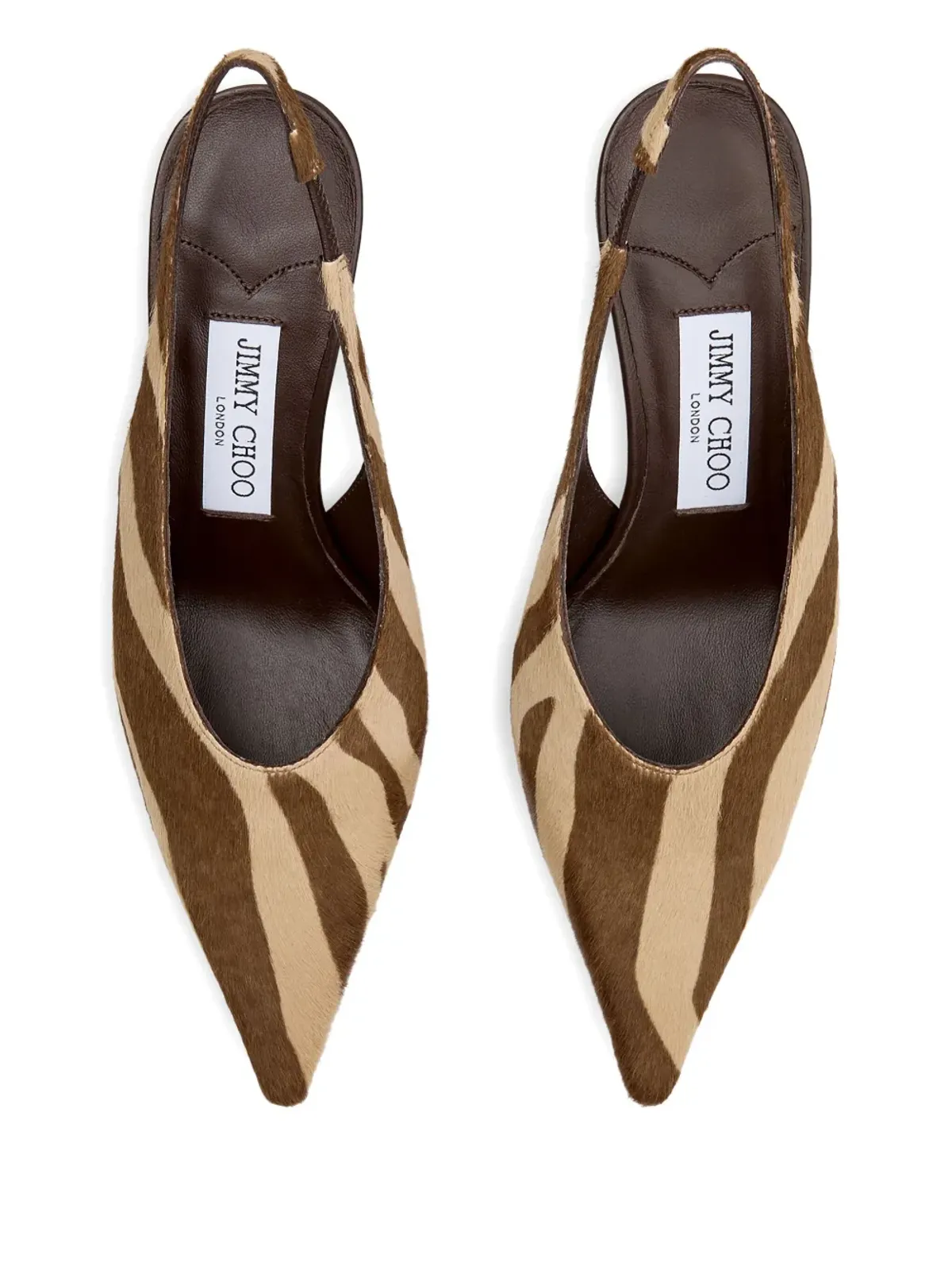 Jimmy Choo 80mm Isa zebra-print slingback pumps - Brown - 画像4