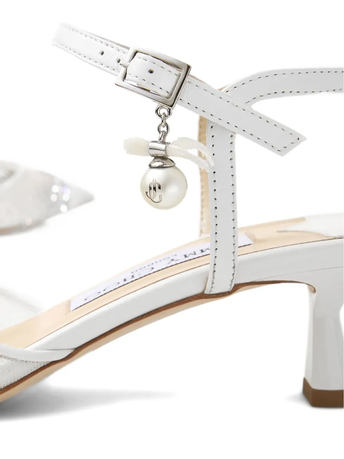Jimmy Choo AREN 45mmヒール クリスタル装飾パンプス - ホワイト - 画像3