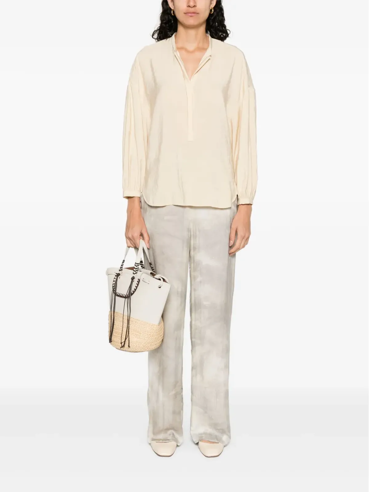 RAME satin blouse - Neutrals - 画像2