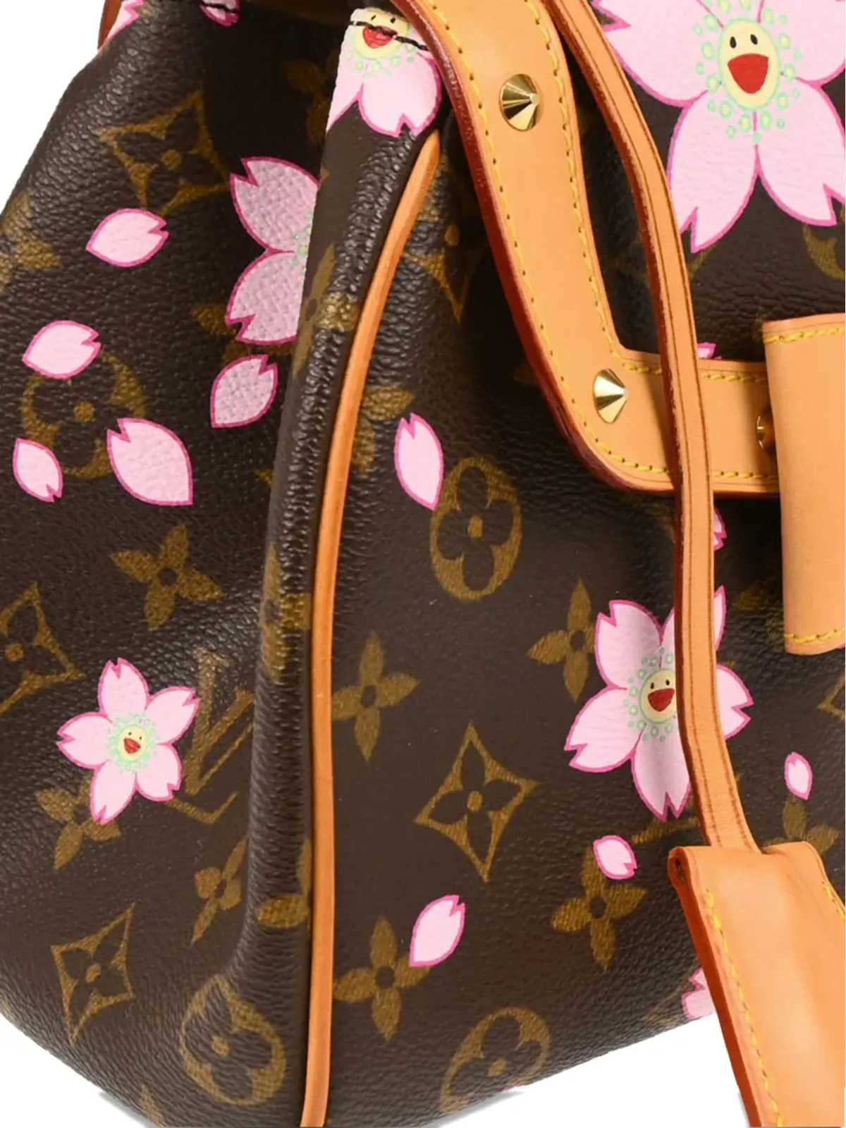 Louis Vuitton ビンテージ x Takashi Murakami 2003 チェリーブロッサムプリント PM ハンドバッグ - ブラウン - 画像3