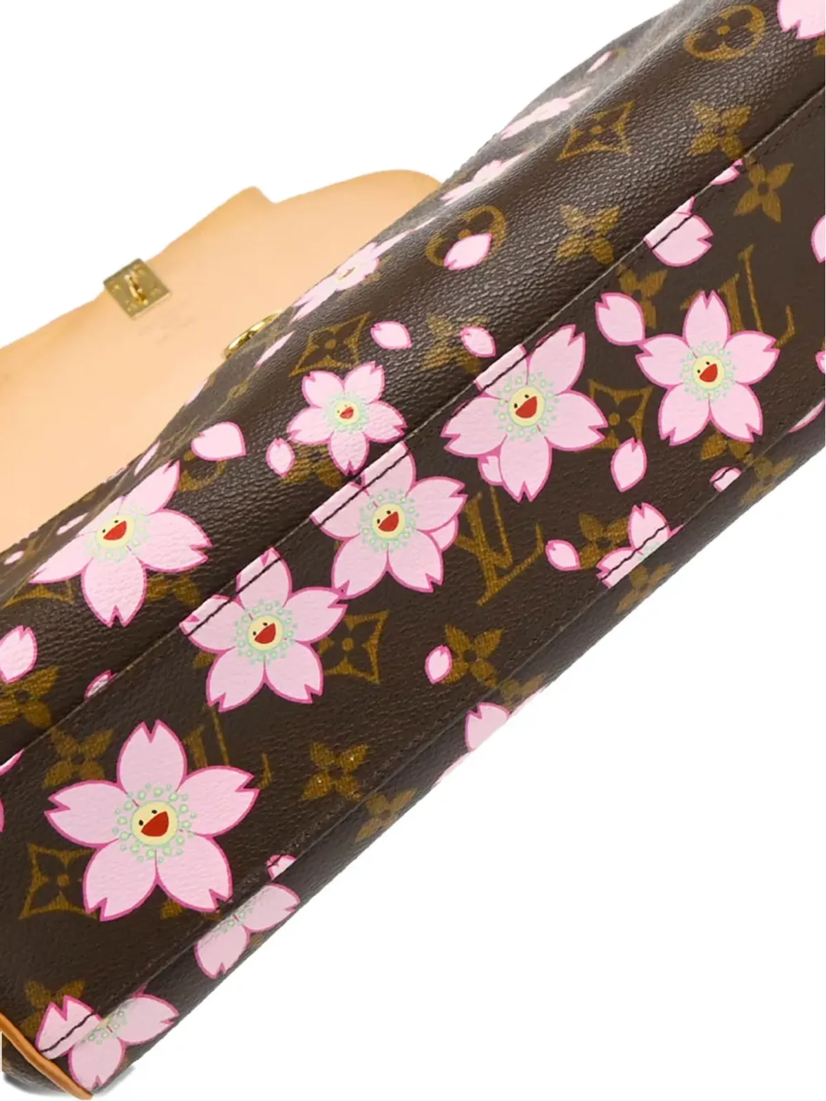 Louis Vuitton ビンテージ x Takashi Murakami 2003 チェリーブロッサムプリント PM ハンドバッグ - ブラウン - 画像4