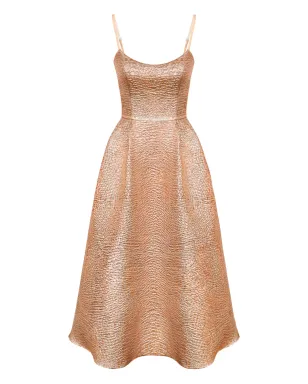 POST MERIDIEM ジャカード コルセット風ビスチェ ミディドレス - サムネイル1