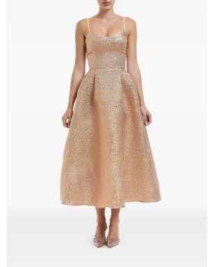 POST MERIDIEM ジャカード コルセット風ビスチェ ミディドレス - サムネイル2