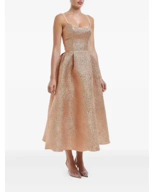 POST MERIDIEM ジャカード コルセット風ビスチェ ミディドレス - サムネイル3