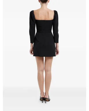 POST MERIDIEM 長袖Aラインミニドレス ブラック - サムネイル4