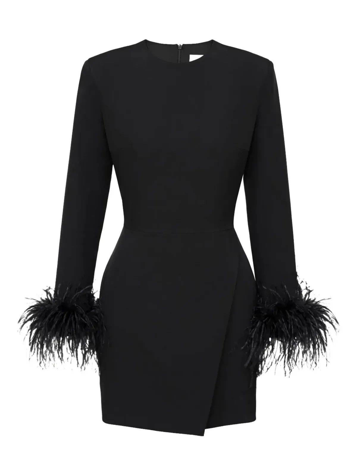 POST MERIDIEM ラップフェザー袖ミニドレス - 画像1