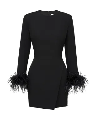 POST MERIDIEM ラップフェザー袖ミニドレス - サムネイル1