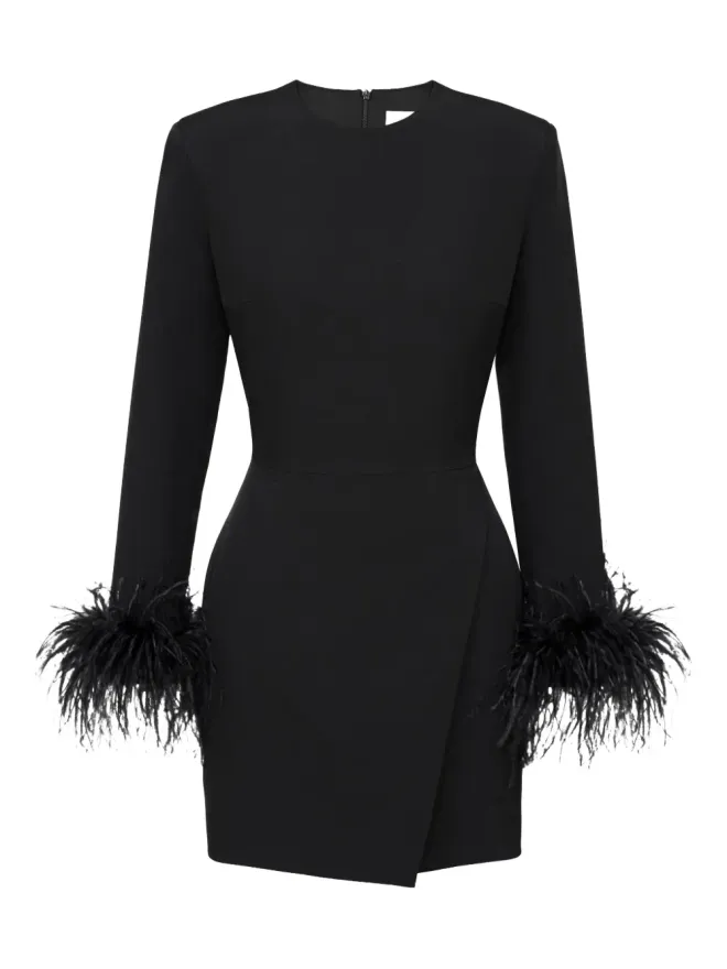 POST MERIDIEM POST MERIDIEM ラップフェザー袖ミニドレスの商品画像