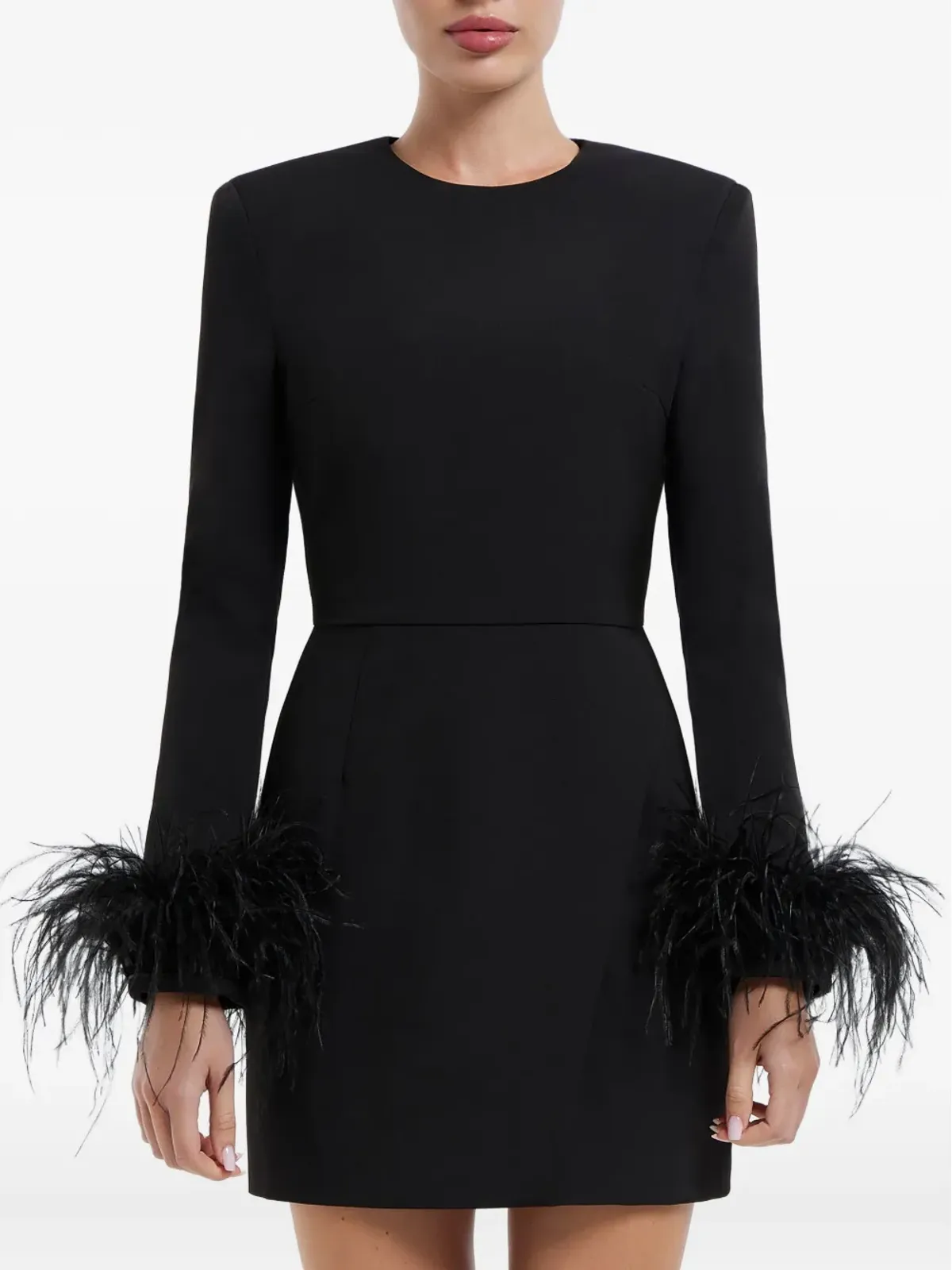 POST MERIDIEM ラップフェザー袖ミニドレス - 画像5