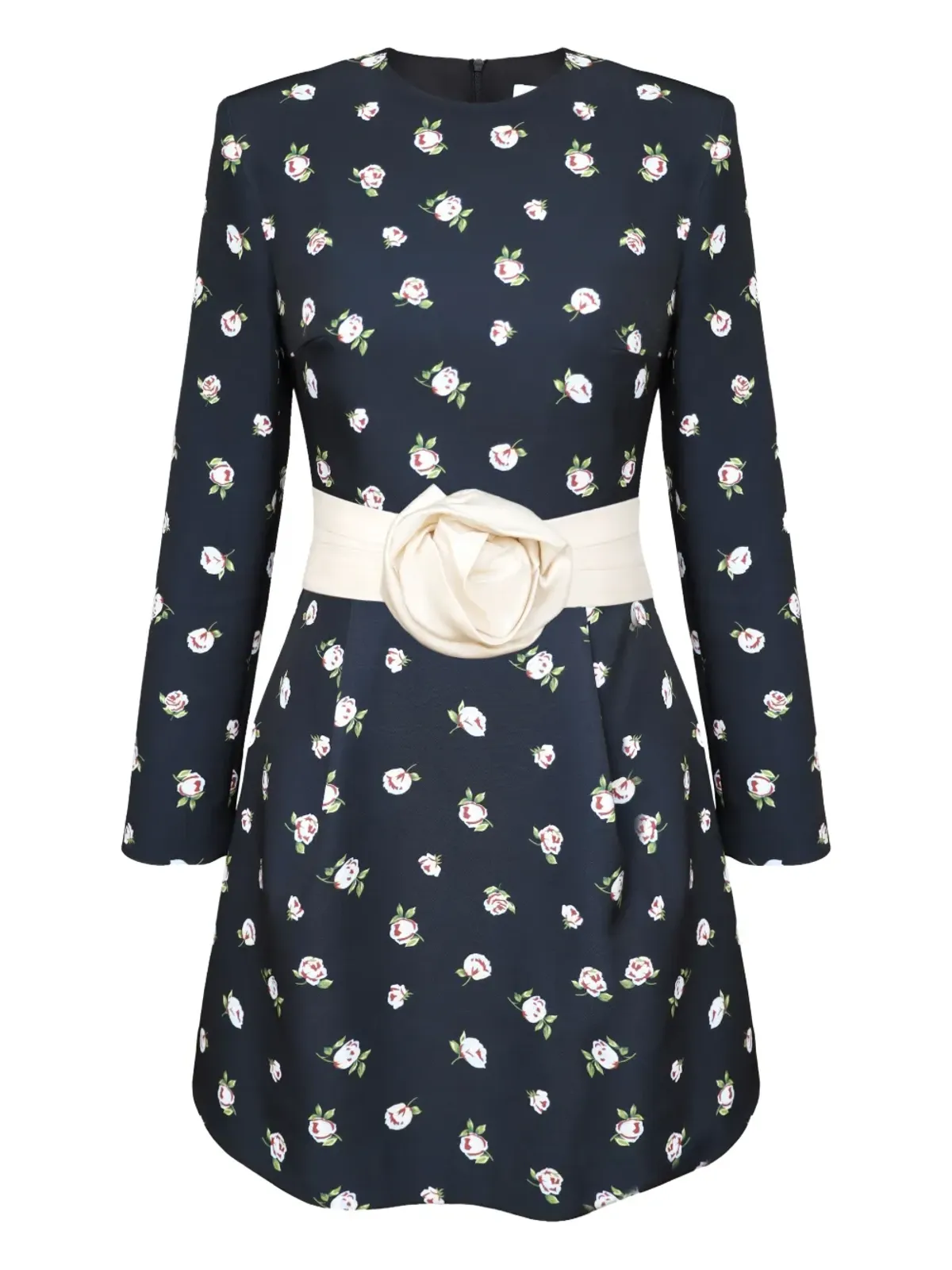 POST MERIDIEM ローズプリントベルト付きミニドレス - ブルー - 画像1