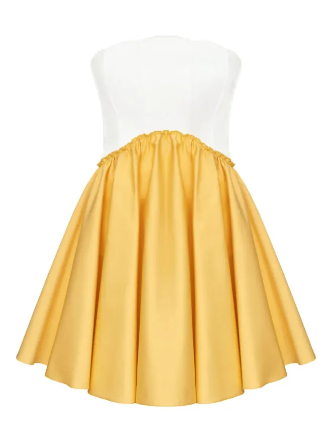 POST MERIDIEM POST MERIDIEM プリーツミニドレス - イエローの商品画像