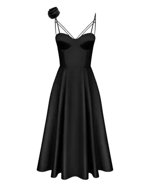 POST MERIDIEM ローズディテール コルセット ミディドレス - サムネイル1