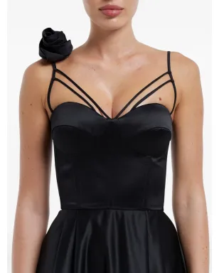 POST MERIDIEM ローズディテール コルセット ミディドレス - サムネイル4