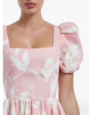 POST MERIDIEM 花柄プリント スクエアネック ミニドレス - ピンク - サムネイル5