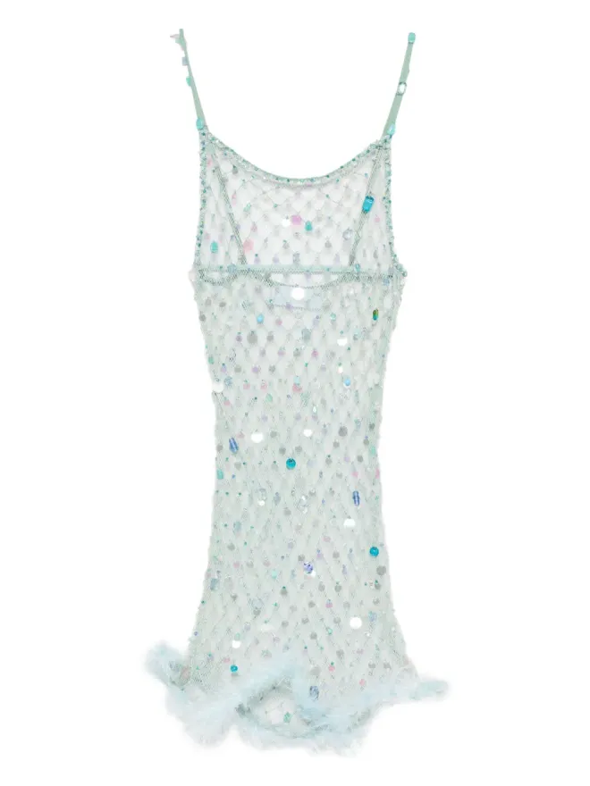 Roberta Einer Roberta Einer フェザートリム メッシュ ミニドレスの商品画像