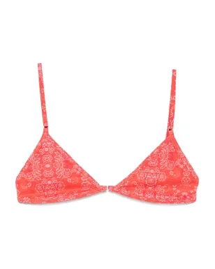 Roberta Einer x Kiss ‘n Thrill Frida 花柄プリント トライアングルビキニトップ - レッド - サムネイル1